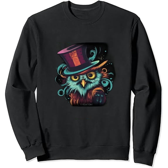 JEUXUS Steampunk Fantasy Owl Gothic Owl Pullover