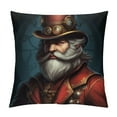thumbnail image 1 of JEUXUS  Steampunk Style Santa Father Christmas Throw Pillow,  Multicolor, 1 of 5