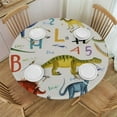 thumbnail image 1 of JEUXUS  Stylish Learning Alphabets with Dinosaurs Print Round Tablecloth Thanksgiving Table Cover for Party Dining Picnic Table Decor, 1 of 7