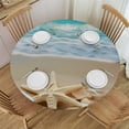 thumbnail image 1 of JEUXUS Summer Beach Theme Tablecloth Round Coastal Holiday Sand Starfish Ocean Wave Print Decorative Table Cloth with Dust-Proof Resistant for Home Kitchen Dining Patio Outdoor Picnic Part, 1 of 7