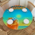 thumbnail image 1 of JEUXUS Summer Parrot Round Tablecloth with Lace Trim Spring Summer Tablecloths Polyester Table Cover Waterproof Wipeable Table Cloth Linen for Kitchen, Fits Tables Diameter, 1 of 7