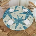 thumbnail image 1 of RUIYC Summer Round Tablecloth Coastal Starfish Nautical Table Clothes Tropical Waterproof Reusable Circle Table Cover for Picnic Party Dining Room Home Indoor Outdoor Decor, 1 of 7