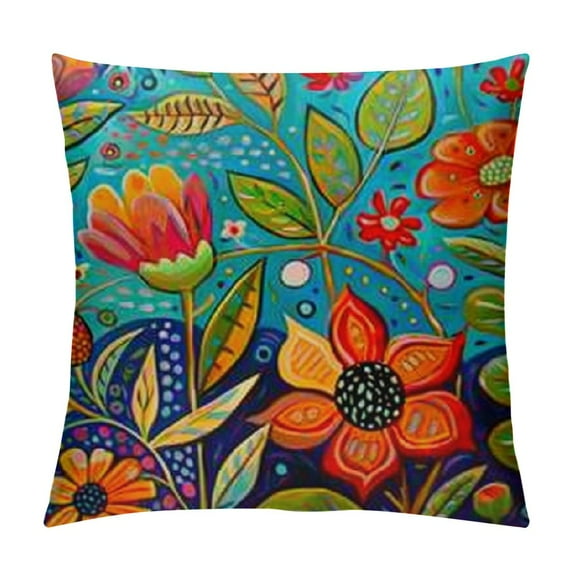 JEUXUS Summer Throw Pillow Covers,Farmhouse Dercoration,Sunflower Pillows Cases,Square Couch Sofa Cushion Covers for Living Bed Room Home Decor