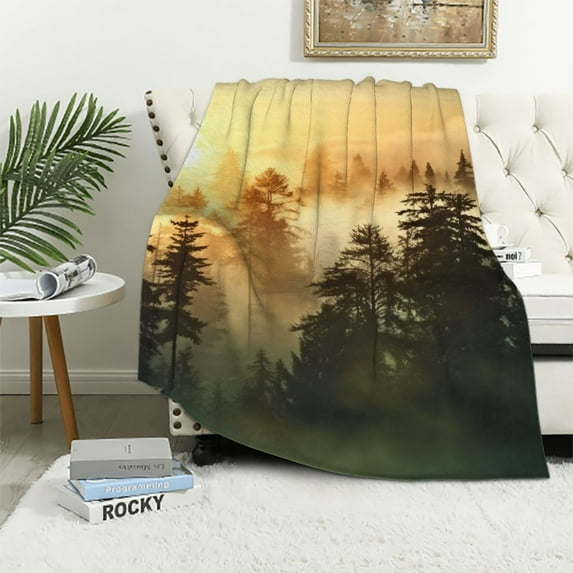 JEUXUS Sunbathing in the Forest Flannel Blanket (Universal 1) - Blanket Gifts White