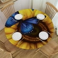 thumbnail image 1 of JEUXUS Sunflower Butterfly Round Tablecloth with Elastic Edge Fitted Table Cover Waterproof Table Cloths Indoor Outdoor Modern Tables Decoration for Dining Table,Picnic,Party, 1 of 7
