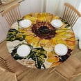 thumbnail image 1 of JEUXUS Sunflower Tablecloth,Orange Floral Table Cloth for Round Tables,Waterproof Resistant Durable Flower Table Cover for Kitchen Dining Room White, 1 of 7