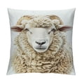 thumbnail image 1 of JEUXUS Sylvie Sheep Bangs Portrait Short Plush Pillowcase Soft and Durable White, 1 of 5