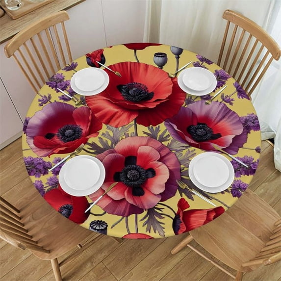 JEUXUS Table Cloth, Round Stripe Table Cover Nordic Twill Floral Tablecloth Washable Dining Decorative for Holiday Home Christmas Party Picnic (Gray) 60x60in