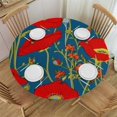 thumbnail image 1 of JEUXUS  Table Cover Elastic Edged Red Poppy Flower Floral Print Tablecloths Heavy Duty, 1 of 7