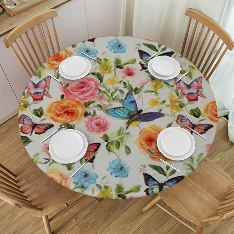 JEUXUS Table Decoration for Party Colorful Butterfly Round Table Cloth ...