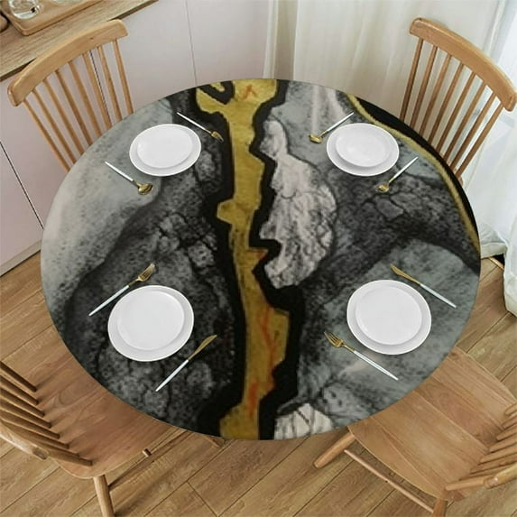 RUIYC Table Runner Long Scarf,Black White Marble with Scarves Linen Burlap Table for Kitchen Dining Seasonal Holiday Party Decor Abstract Stone Agate Texture