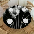 thumbnail image 1 of JEUXUS Tablecloth Round Table Cover Tulips at Night 100% Polyester Fiber White, 1 of 7