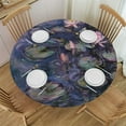 thumbnail image 1 of JEUXUS Tablecloth Water-Lilies in Violet 1908, Gold Solid Round Table Cover White, 1 of 7