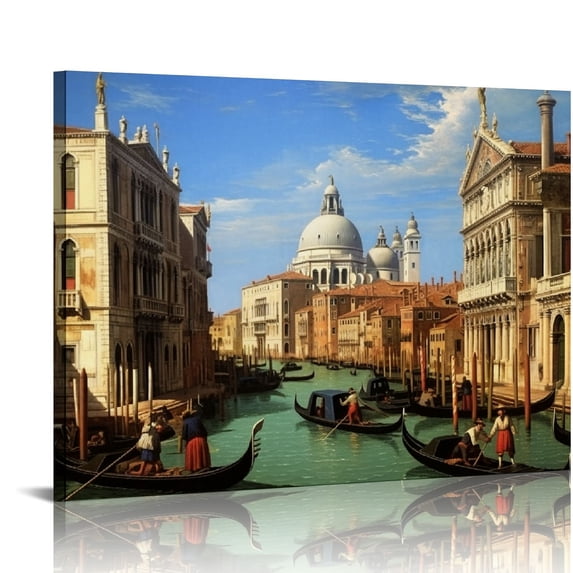JEUXUS The Entrance to The Grand Canal,Venice by Canaletto Sailboat Painting Reproductions,Giclee Canvas Prints Wall Art for Home Decor