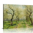 thumbnail image 1 of JEUXUS The White Orchard by Van Gogh Famous Oil Paintings Reproduction Large Modern Gallery Wrapped Landscapes Artworks Giclee Canvas Prints Green Pictures on Canvas Wall Art 20x16 inch, 1 of 4