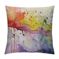 thumbnail image 1 of JEUXUS  Throw Pillow Cover Abstract Art Watercolor Paint Canvas Color Blue Yellow Red Vivid Splash Stroke Decor Lumbar Pillow Case Cushion for Sofa Couch Bed Standard Queen Size, 1 of 5