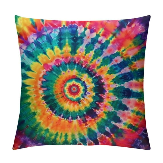 JEUXUS Throw Pillow Cover Art Abstract Tie Dye Yellow Green Red Color Modern Contemporary Design Ink Painting Decor Lumbar Pillow Case Cushion for Sofa Couch Bed Standard Queen