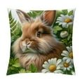thumbnail image 1 of JEUXUS Throw Pillow Covers Adorable Funny Rabbit Bunny Portrait in Flowers Grass Pattern for Outdoor Decor Cushion Covers Home Decorative Happy Easter Pillow Cases, 1 of 5