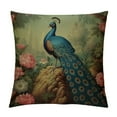 thumbnail image 1 of JEUXUS  Throw Pillow Covers Aqua and Green Chinoiserie Cushion Cover Turquoise Coral Peacock Cushion Cover Farmhouse Modern Decorative Pillow Covers for Sofa Bedroom Car Couch, 1 of 5