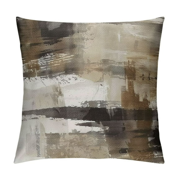 JEUXUS Throw Pillow Covers Decorative Pillow Cases for Sofa Couch Bed, Brown Abstract Pattern,Double-Sided Printing