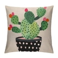 thumbnail image 1 of JEUXUS  Throw Pillow Covers Green Plant Pot Cartoon Cactus Cacti Red Flowers Home Decorative Cushion Case Succulent Accent Pillow Protector, 1 of 5
