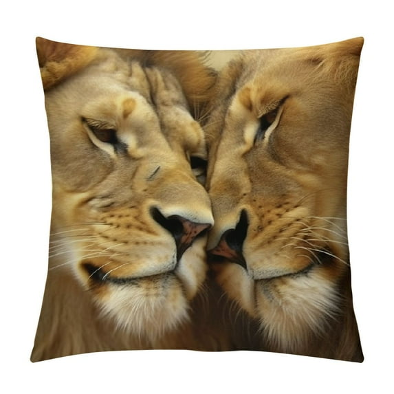 JEUXUS Throw Pillow Covers,Holiday Pillow Covers,Lion Animal Pattern
