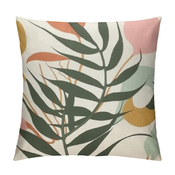 JEUXUS Throw Pillow Covers Home Decor Pillow Cases Decorative Outdoor Cushion Couch Sofa Pillowcases Botanical Plant Natural Leaf Boho