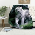 thumbnail image 1 of JEUXUS  Tiger Blanket, White Tiger Blanket, Tiger Print Blanket,Mexican Tiger Blanket, Tiger Gifts, Mexican Blanket Tiger, White Tiger Decor, 1 of 6