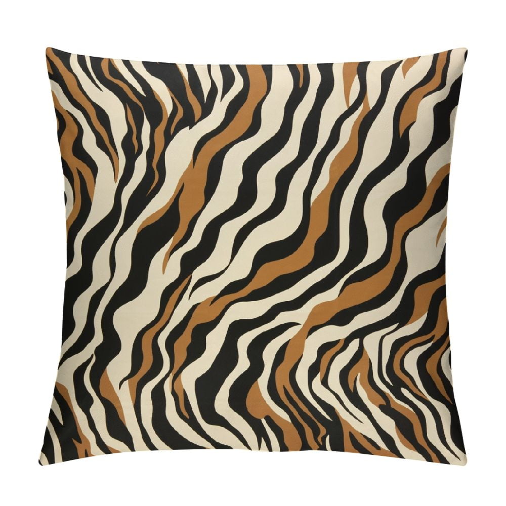 JEUXUS Tiger Texture Print Throw Pillow Covers Animal Skin Pattern
