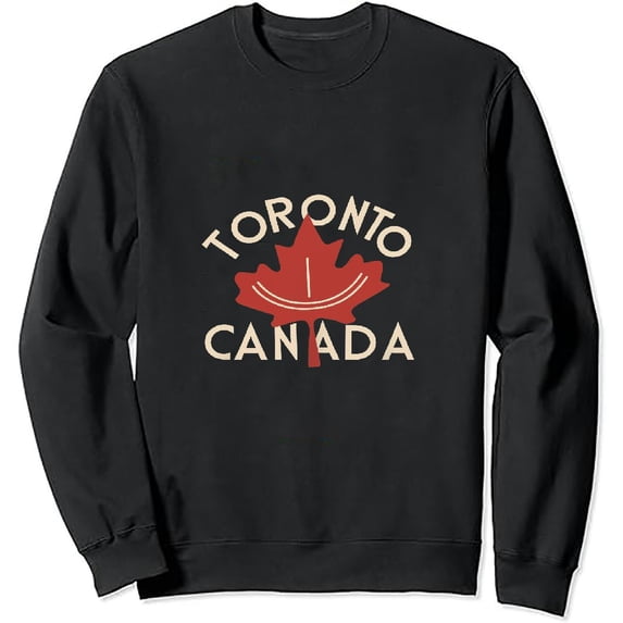 JEUXUS Toronto Canada Canadian Flag Maple Leaf Sweatshirt Pullover