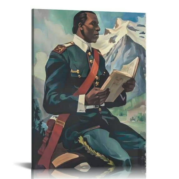 JEUXUS Toussaint Louverture Print Wall Decor Art Black Renaissance African Aristocrats Haitian Art Poster Canvas Painting Posters And Prints Wall Art Pictures for Living Room Bedroom Decor 12x16 in