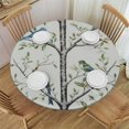 thumbnail image 1 of JEUXUS Tree Branch Round Table cover Fitted Table Cover,Elastic Tablecloths Waterproof Outdoor Indoor Stretch Cloth Tablecover for Dinner,Party,Shower,Forest Winter Birds Abstract Leaves Watercolor, 1 of 7