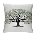 thumbnail image 1 of RUIYC Tree of Life Throw Pillow Cushion Cover,Old Leaves and Branches Ecology Themed Artwork, Decorative Square Accent Pillow Case,White Black, 1 of 5