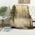 thumbnail image 1 of JEUXUS Trees, Fog, Bird Flannel Blanket for All Seasons - Excellent Hand Feel, Long-lasting Blanket 60x80in, 1 of 6