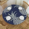 thumbnail image 1 of JEUXUS Tropical Pineapple Fruit Summer Round Tablecloth Washable Free Table Cloths Cover Mat Lace for Parties Dining Room Kitchen Holiday, 1 of 7