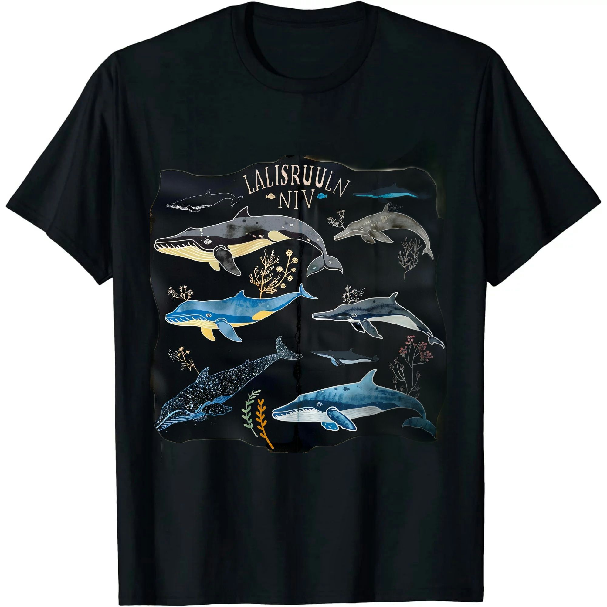 JEUXUS Types Of Whales Cute Ocean Mammals Guide T Shirt - Walmart.com