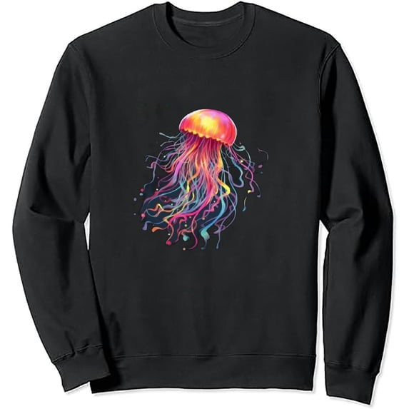 JEUXUS Unisex Neon Jellyfish by radiomode Sweatshirt - -