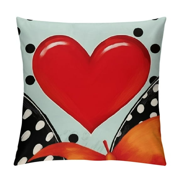 JEUXUS Valentines Day Pillow Covers Polka Dot Stripes Love Heart Buffalo Plaid Valentine Pillows Decorative Throw Pillows Valentines Day Decor for Sofa Couch Home Valentines Day
