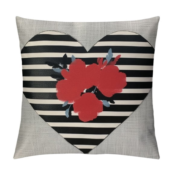 JEUXUS Valentines Pillow Covers ,Red Love Heart Throw Pillows Case,Valentine's Day Mother's Day Anniversary Decorative Square Cushion Covers Farmhouse Outdoor Decor for Home Sofa Bed