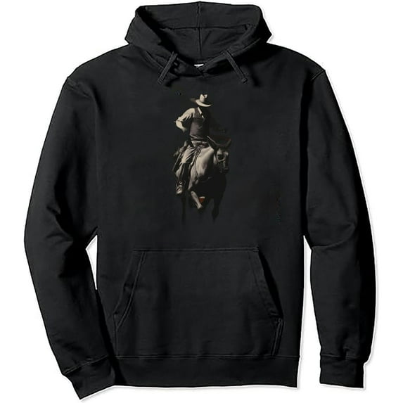 JEUXUS Vintage American Flag Bucking Bull Riding Patriotism Rodeo Pullover Hoodie