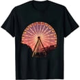 thumbnail image 1 of JEUXUS Vintage Ferris Wheel At Dusk Graphic T-Shirt, 1 of 3