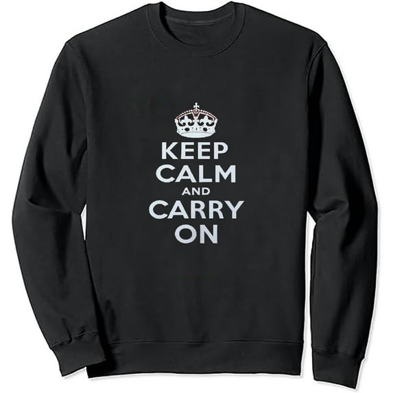 JEUXUS Vintage Keep Calm And Carry On Sweatshirt