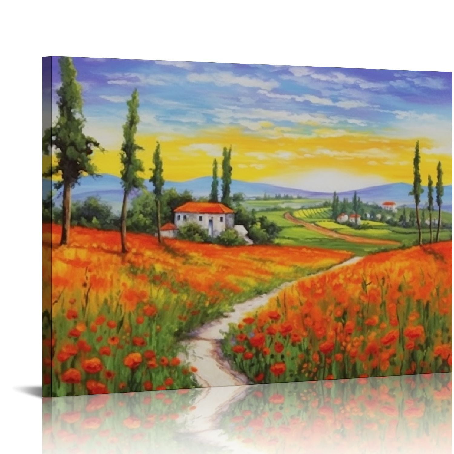 JEUXUS Vintage Oil Painting Poster Hand Painted Italian Tuscany
