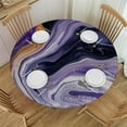 thumbnail image 1 of JEUXUS Violet Agate Tablecloth Round Table Cover 36in-70in Elastic Edge White, 1 of 7