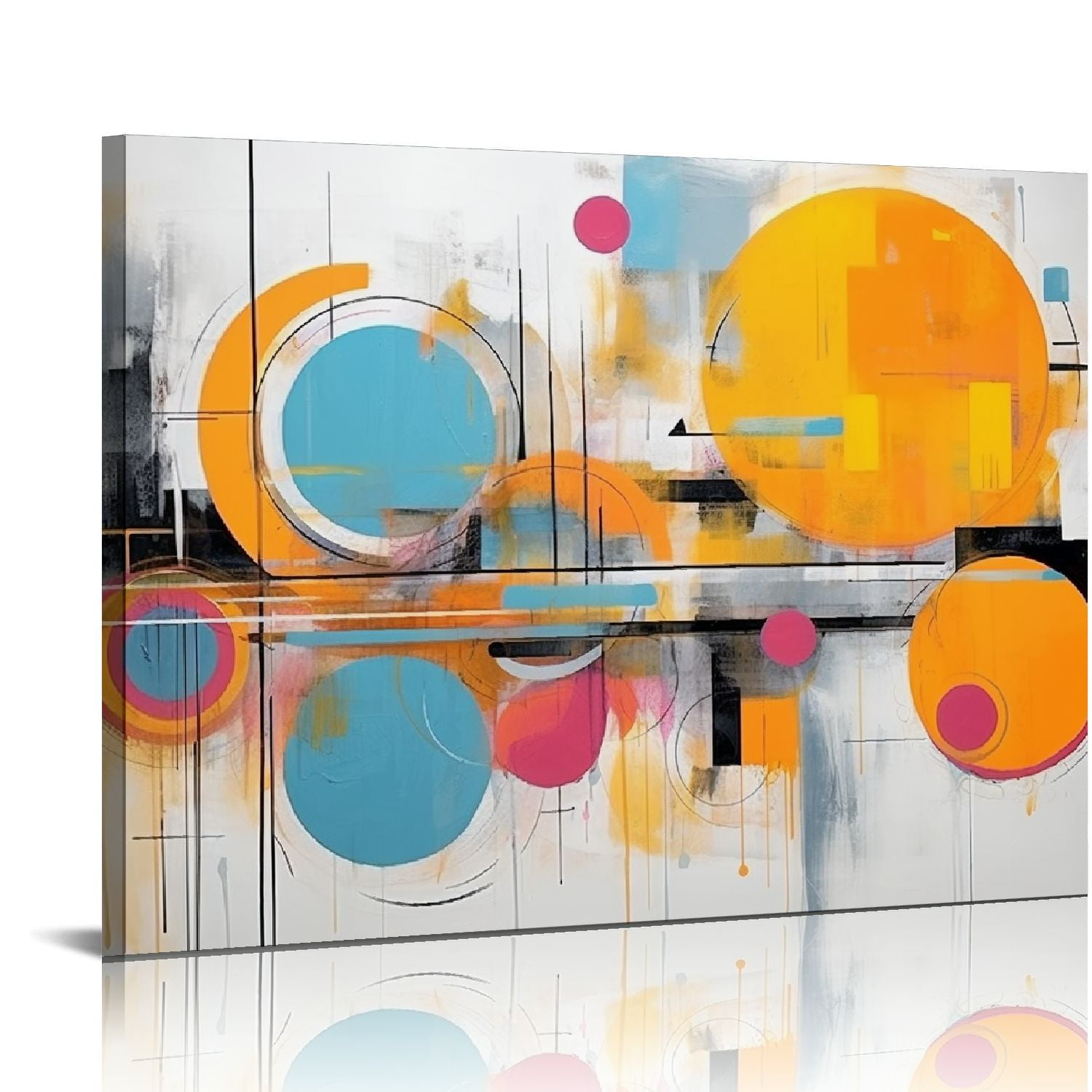 JEUXUS Wall Art Abstract for Living Room, Abstract Wall Art for Office