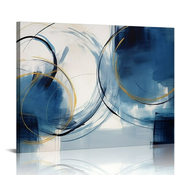 JEUXUS Wall Art Canvas Abstract Art Paintings Blue Fantasy Colorful Graffiti on White Background Modern Artwork Decor for Living Room Bedroom Kitchen 20x16in