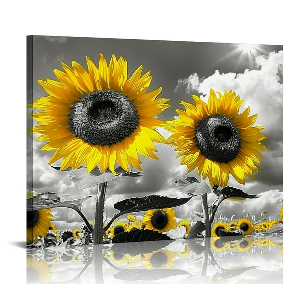JEUXUS Wall Art Decor - Sunflower Canvas Wall Art Giclee Modern Home Decoration Watercolor Poster Canvas Picture for Living Room Ready to Hang