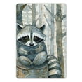 thumbnail image 1 of JEUXUS Wall Hanging 8*12in Raccoon Tree Stump Striped Tail 8x12in, 1 of 7