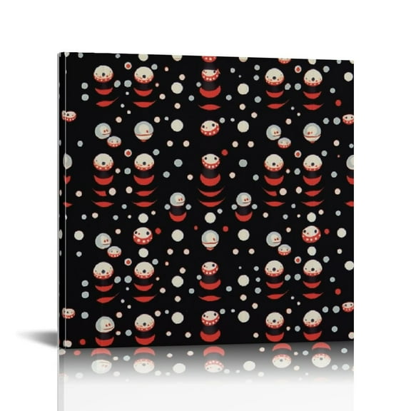 JEUXUS Wall Paintings Canvas Wall Art Lovely Christmas Santa Claus Pattern Square Artworks Oil Painting (Size : 16 x 16 Inch)