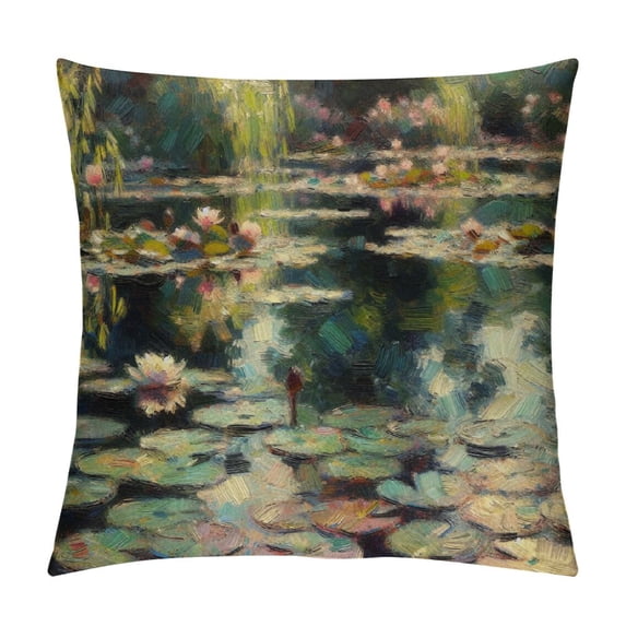JEUXUS Water Lilies, 1906 Giclee Gallery Wrap Aesthetic Decorative Plush Pillowcase (Universal 1) White